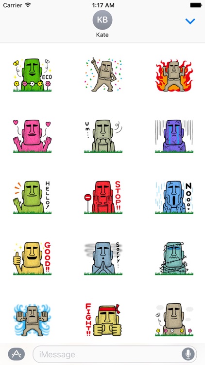 Moai Statue Emoji Stickers by Nguyen Hoang