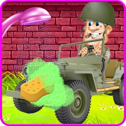 Kids Car Washing Game: Army Cars