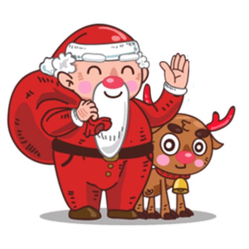 Santa Claus And Rudolph Emotion Stickers icon