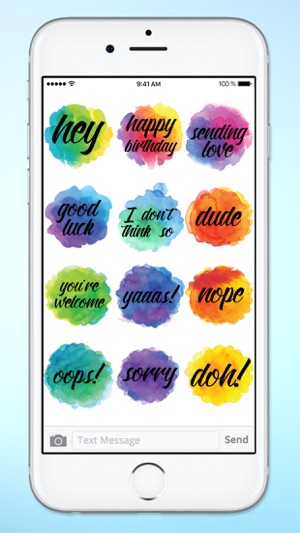 Watercolor Messages and Text Sticker Pack(圖3)-速報App