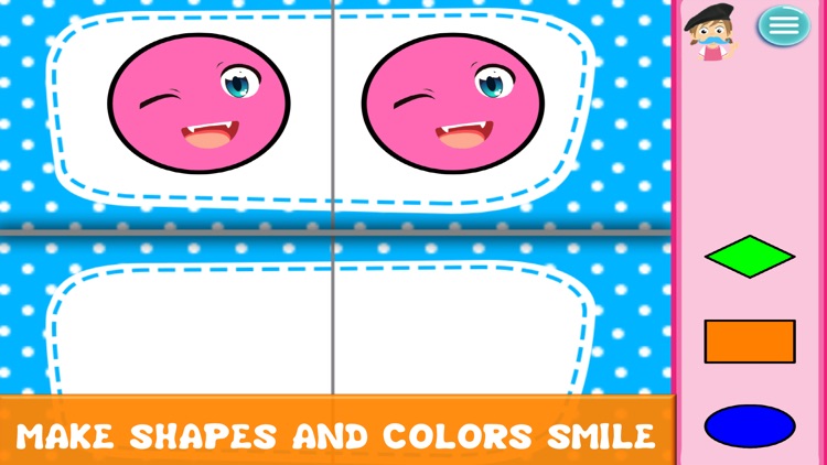 Shapes and colors smile to smart children playing