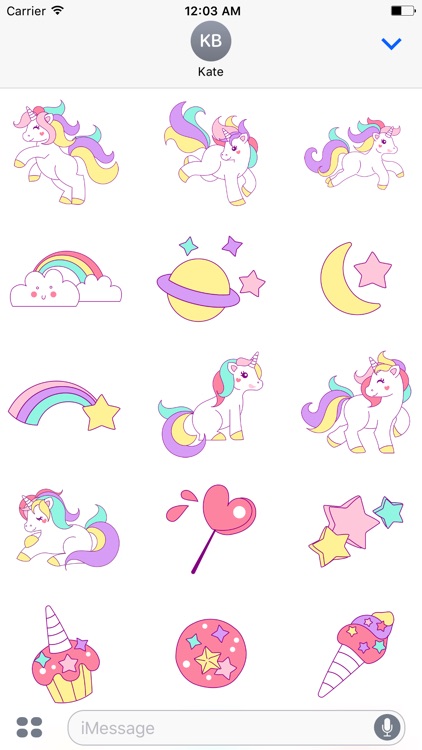 pastel unicorn words stickers by appbubbly
