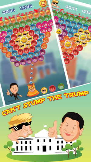 Bubble Shooter: Donald Trump and Xi Jinp