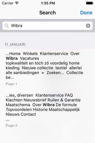 Wibra folder screenshot 3