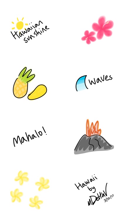 Hawaiian stickers for iMessage, pic keyboard emoji