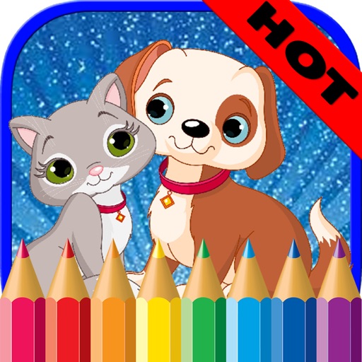 Cat and Dog Coloring Pages - Drawing Game for Kids by Rorenzo Doni