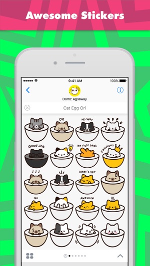 Cat Egg Ori stickers by Domz Agsaway