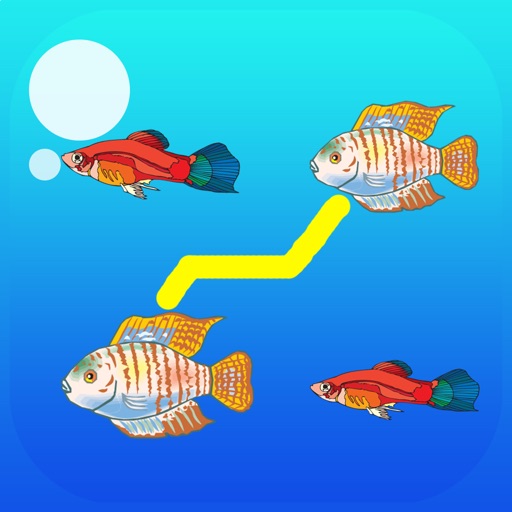 Draw a line to twinned fish icon