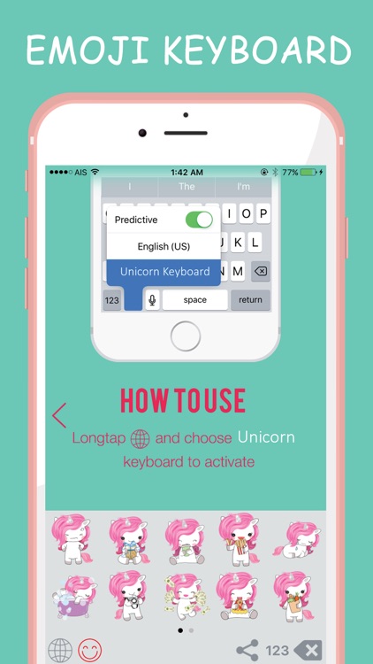 Cute Unicorn Stickers & Emoji Keyboard