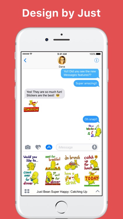 Just Bean Super Happy: Catching Up stickers