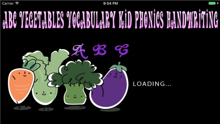 ABC Vegetables Vocabulary Kid Phonics Handwriting