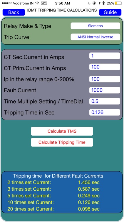 IDMT TCC CALCULATOR