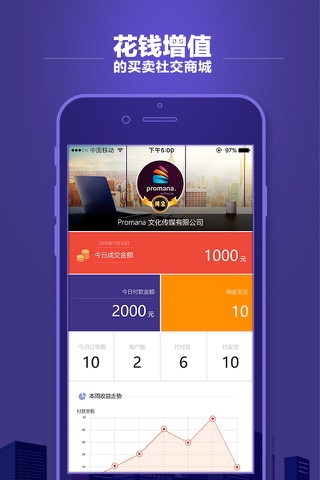 蓝媒-花钱增值的买卖社交商城 screenshot 4