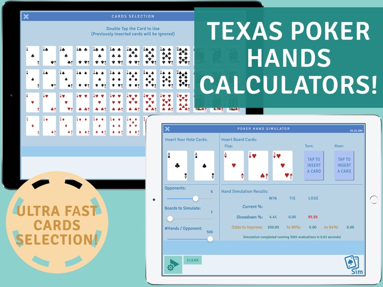 Poker Hands Tools HD - Texas Hold Em Odds Calc