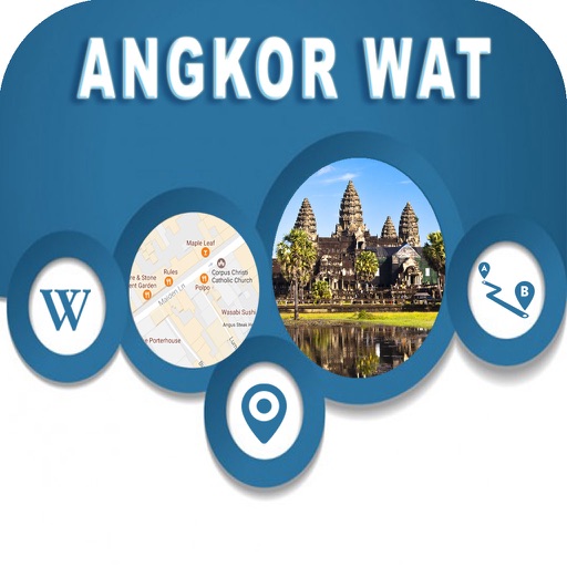 Angkor Wat Cambodia  Offline Map Navigation TOUR iOS App