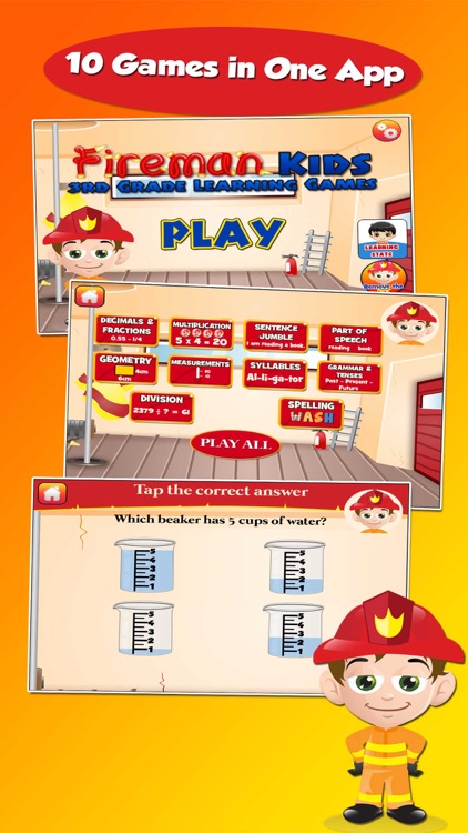Fireman Grade 3 Learning Games screenshot-0