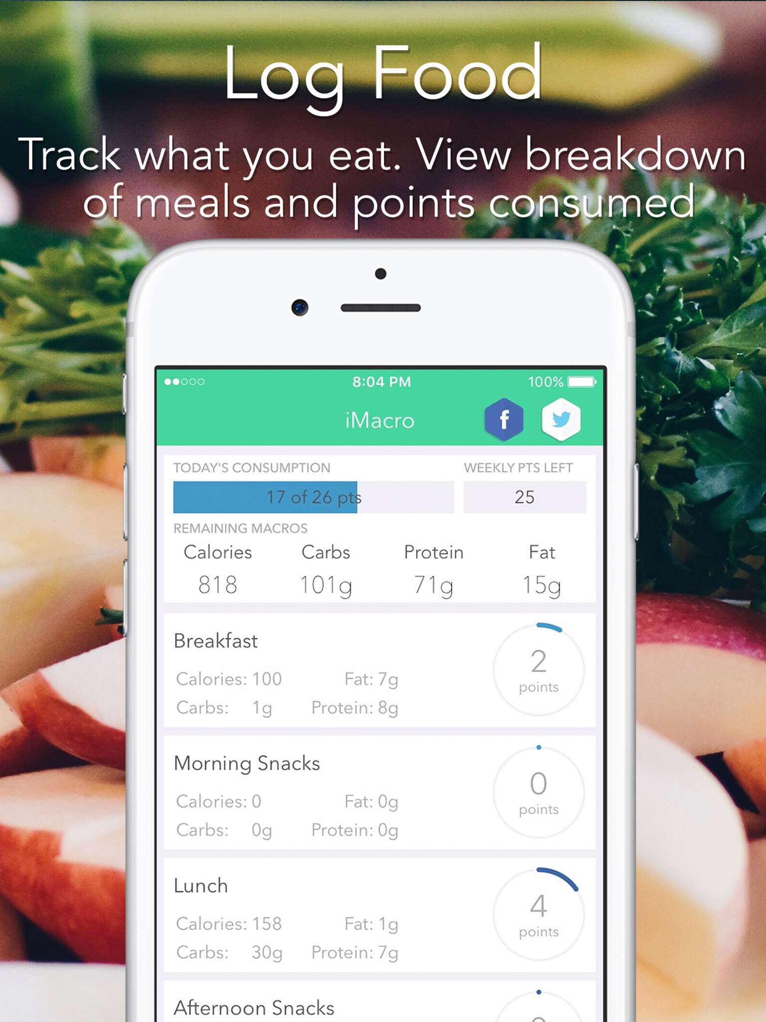 iMacro - Diet, Weight and Food Score Tracker screenshot 2