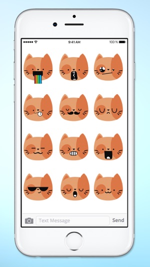 Orange Kitty Cat Face Emojis Sticker Pack(圖5)-速報App