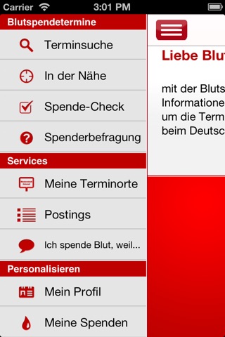 Blutspende screenshot 2