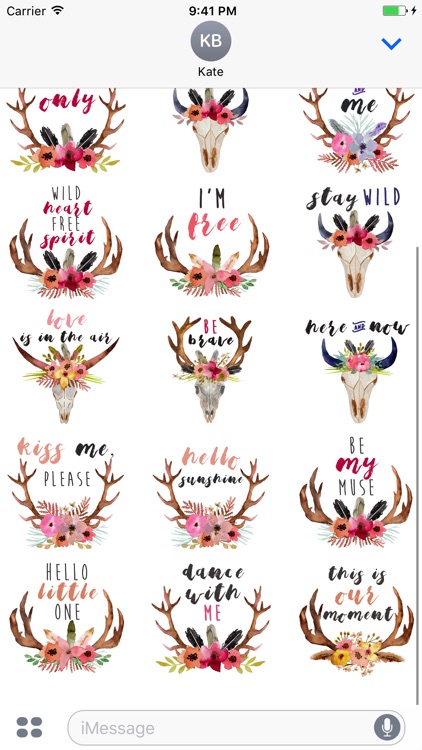 Boho Messages - Watercolor Stickers by Maraquela