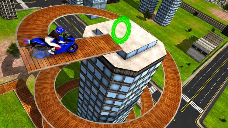 Rooftop Motorbike Rider - Furious Stunts Driving screenshot-3