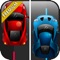 Control the red sports car and the blue sports car at the same time