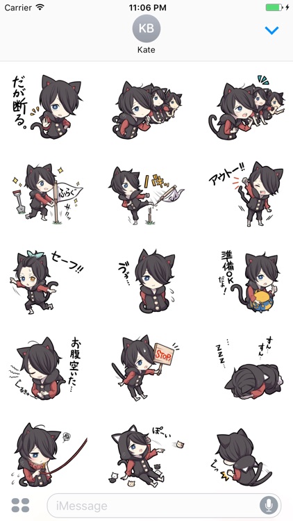 Aoji The Black Cutie Cat Girl Stickers 4