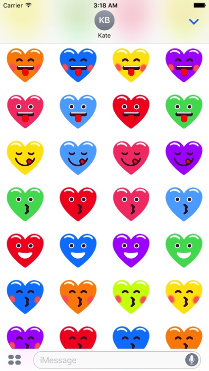 Heart Face Love Multicolor Emojis Stickers