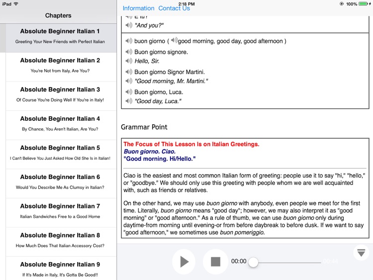 Beginner Italian - Learn with Pics and Video iPad screenshot-3
