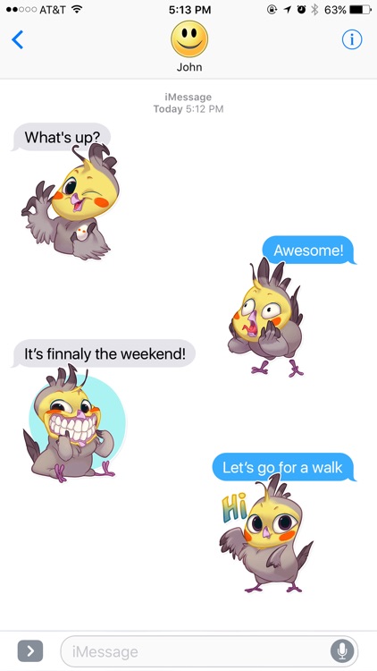 Colored Funny Bird Stickers