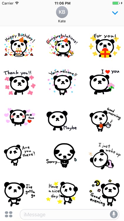 Eddie the cute panda in daily life stickers