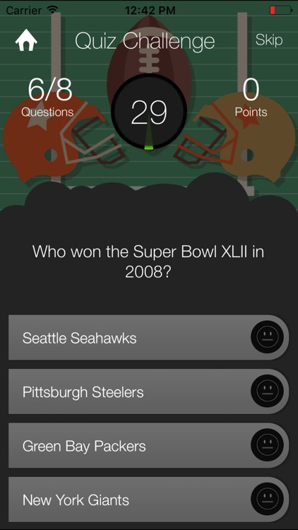 Sports Quiz Game App for NFL American Football
