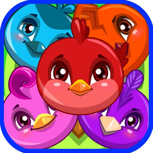 Cute Birds Crush Splash Match 3 Funny Puzzle Game Icon