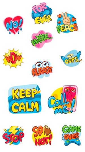 Comic Words Text Sticker Pack(圖2)-速報App