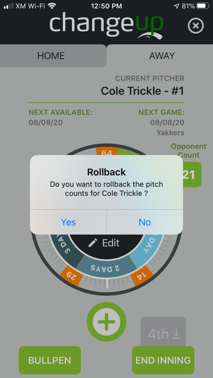 ChangeUp: Baseball Pitch Count screenshot-3