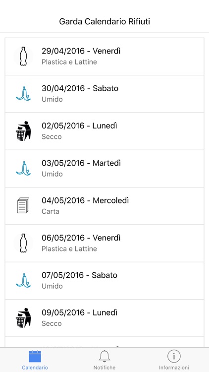 Garda calendario rifiuti