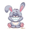 Emoji Cartoon Rabbit White Stickers