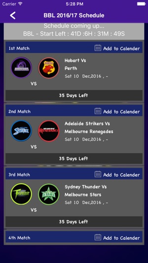 Big Bash 2016 Schedule(圖2)-速報App