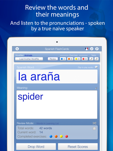 Learn Spanish FlashCards for iPad screenshot 3