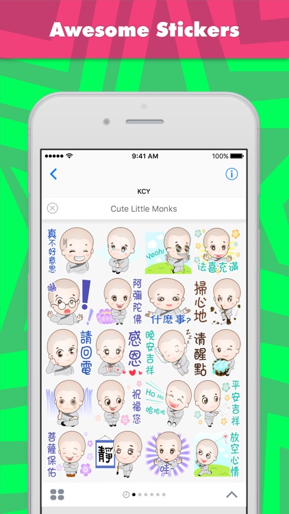 Cute little monks stickers for iMessage