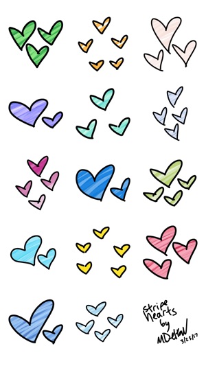 Stripe Hearts sticker - cute stickers for iMessage(圖2)-速報App