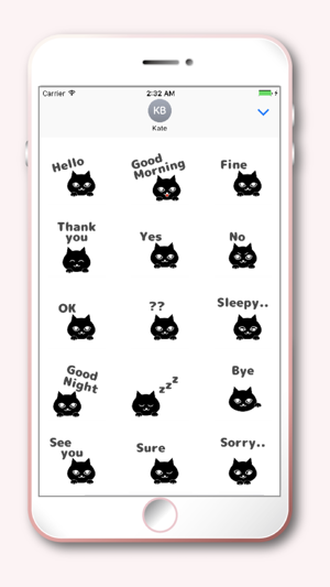 Blackcat Moji Kawaii emoji(圖2)-速報App