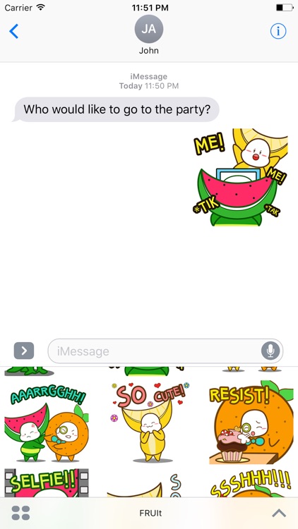 Animated FRUITs Stickers for iMessage