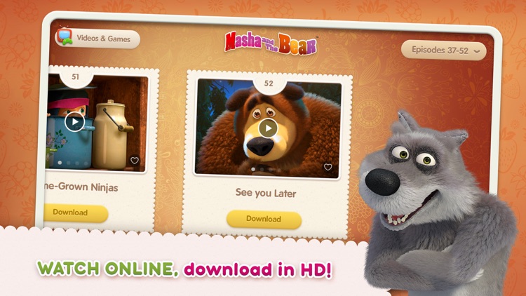 Masha and the Bear: videos, games, songs for kids screenshot-3