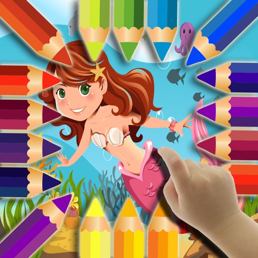 The Cute Mermaid Coloring Book Games