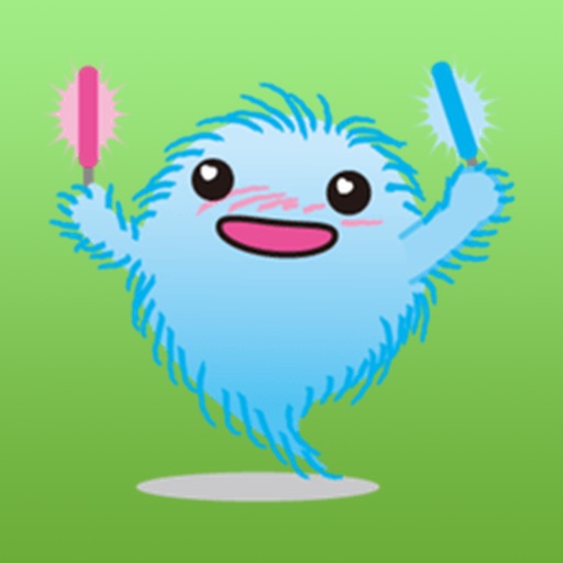 Blue Fluff Ball Stickers icon