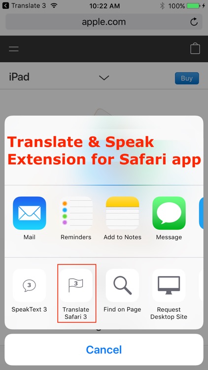 Translate 3 for Safari (Translate & Speak Web) screenshot-0