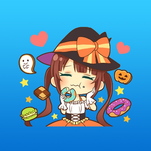 Mei The Lovely Halloween Witch English Stickers iOS App