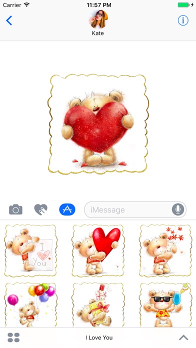 How to cancel & delete I Love You - Cute Teddy Bear Stickers for messages from iphone & ipad 2