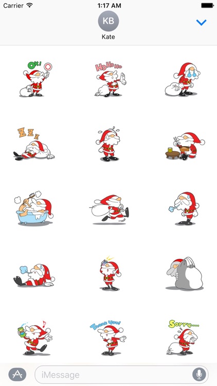 Stickers Of Funny Santa Claus